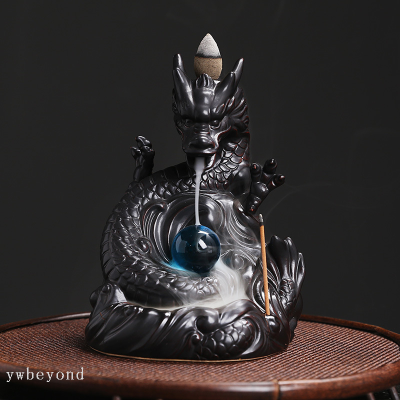 Classic Chinese Dragon Backflow Incense Incense Burner Creative Ceramic Large Dragon Playing Beads Incense Burner