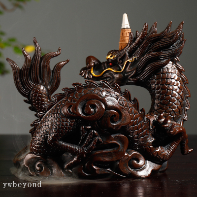 Cross-Border New Backflow Incense Burner Large Chinese Dragon Backflow Sandalwood Stove Crafts Home Decoration