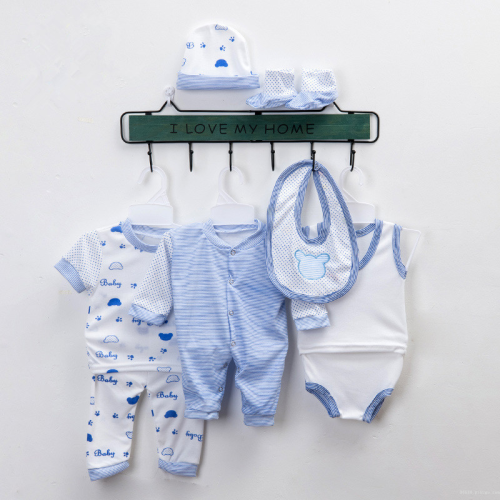 newborn jumpsuit eight-piece solid color jumpsuit 0-1 year old foreign trade baby suit cartoon baby clothes wholesale
