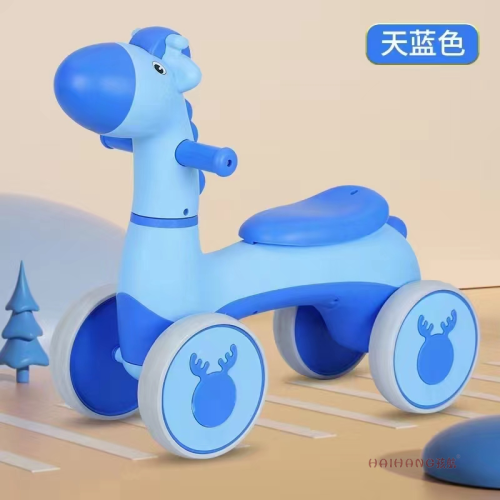 Children‘s Scooter Four-Wheel Anti-Rollover Walker Car Baby Four-Wheel Mute Balance Car Early Education Educational Sliding Help Step
