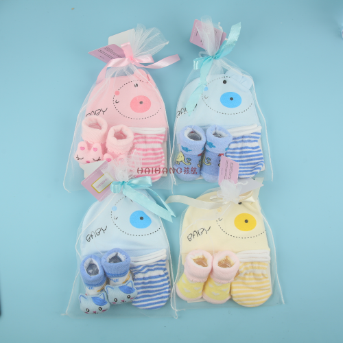 newborn fetal cap 0-august spring and autumn cotton small ears baby hat suit newborn male and female baby cradle cap