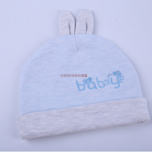 newborn baby hat spring， autumn and winter cotton double layer beanie 0-march male and female baby sleeve cap factory direct sales