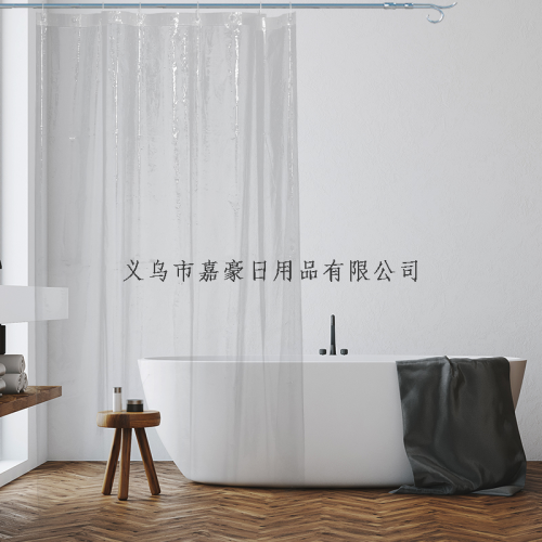 亚马逊热卖透明可定制浴室防水门帘浴帘防霉塑料底部磁铁PEVA加厚