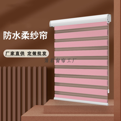 Foreign Trade Curtain Louver Curtain Soft Yarn Curtain Roller Shutter Shading Curtain Day & Night Curtain Double Roller Blind Tracery Window Screen