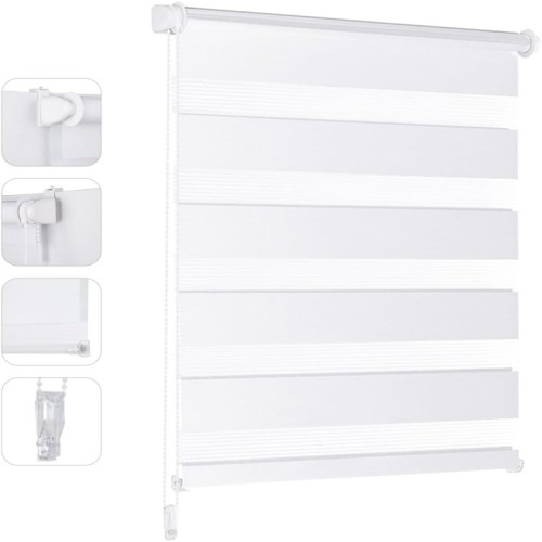 跨境专供 免打孔日夜帘柔纱帘斑马帘 多房型可用 180CM高30-90CM