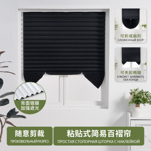 免打孔百褶帘外贸出口跨境柔纱帘 斑马帘卷帘