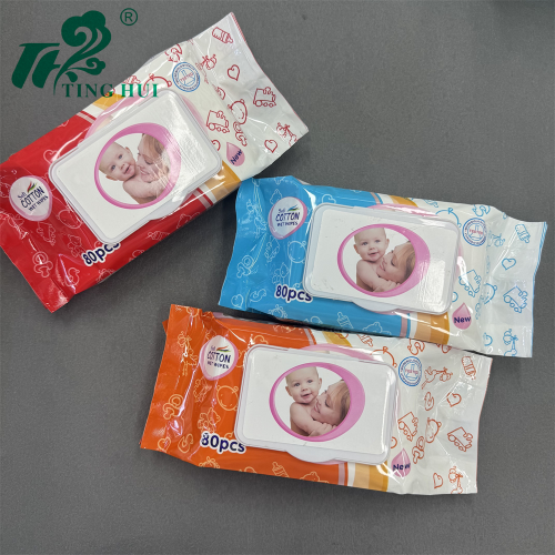 【庭惠】湿巾80抽外贸湿巾纸大包装湿巾婴儿卡通清洁湿纸巾工厂