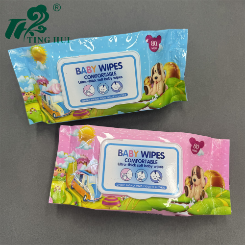 【庭惠】外贸婴儿湿巾宝宝带盖湿纸巾80片宝宝专用湿巾厂家直销