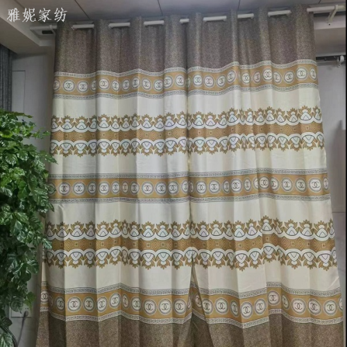new hemp rubber printing finished curtain living room bedroom foreign trade factory direct sales