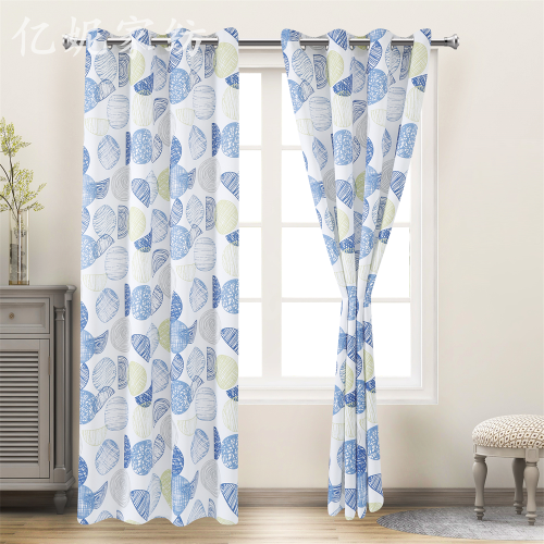 [yi ni] curtain printing curtain cloth shade cloth pastoral modern full shade curtain living room bedroom curtain cloth