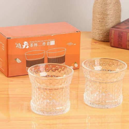 kombucha two-piece water cup transparent glass amber water cup gift box hand gift