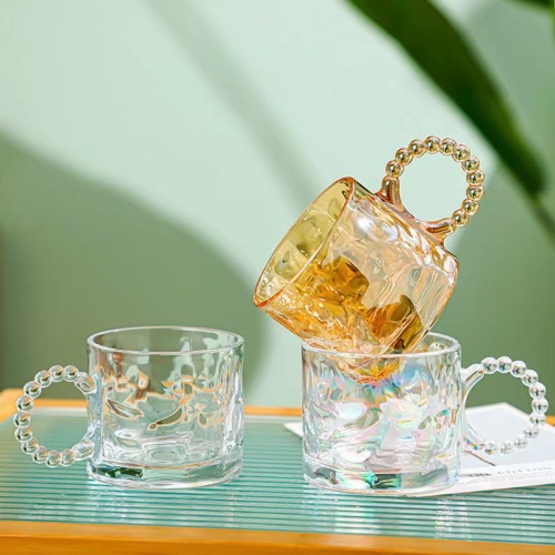 ins big ears good-looking with handle glass water cup simple retro coffee cup household water cup