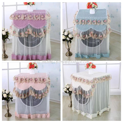 Roller Washing Machine Cover Fabric Lace Automatic Washing Machine Dust Cover No Need to Take Dust Cover Wholesale