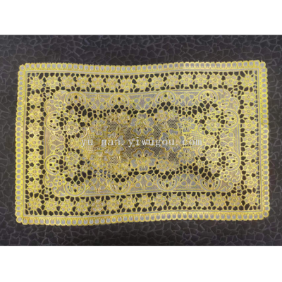 Fashion Bronzing Placemat American Retro Court Lace Crocheted Hollow Placemat Simple Decoration Wholesale