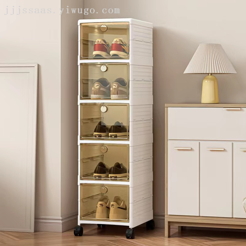 installation-free shoe box transparent drawer shoes storage box living room storage shoe cabinet removable folding shoe rack