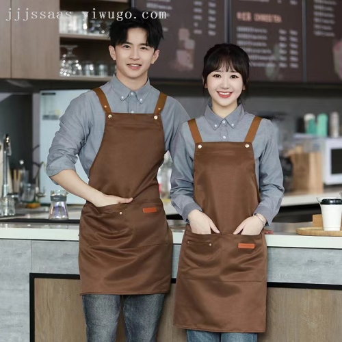 apron customized waterproof and oil-proof kitchen household korean style neck-hanging apron catering hotel work apron