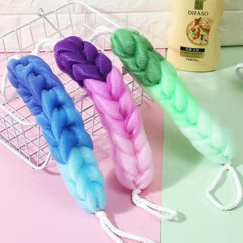 沐浴球大号沐浴条加厚长条洗澡巾搓背巾拉背条浴擦搓澡神器