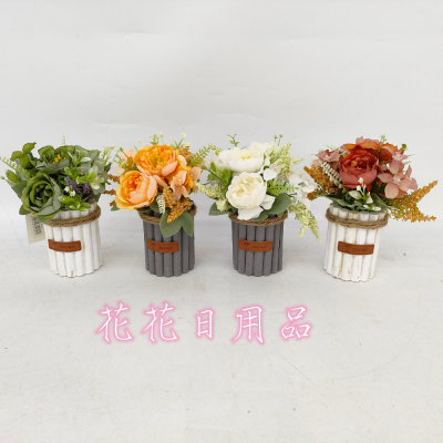 Artificial/Fake Flower Bonsai Wood Box Bud Various Places Decoration Ornaments