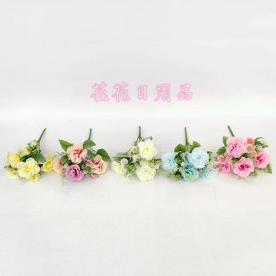 Artificial/Fake Flower Bonsai Single 7-Fork Carnation Vase Wall Hanging Decoration Ornaments