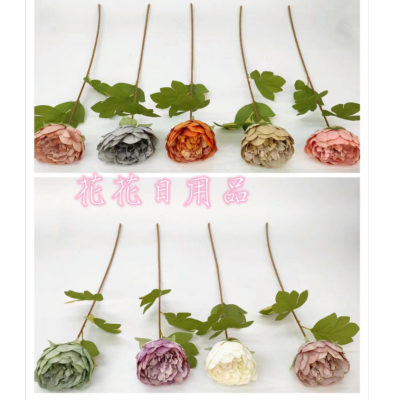 Artificial/Fake Flower Bonsai Single Big Peony Wall Hanging Vase Decorative Ornaments