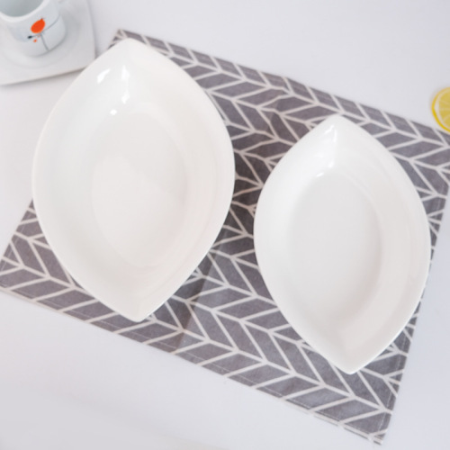 跃隆中式创意陶瓷汤锅鱼盘餐具简约家用简约椭圆形大号餐盘鱼盘子