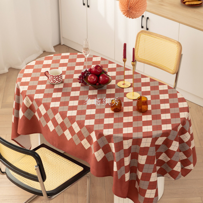 Create a Sense of Atmosphere Low-Key Dark Red Table Cloth Household Hotel Restaurant Romantic Table Cloth Ins Style Coffee Table Cover Towel