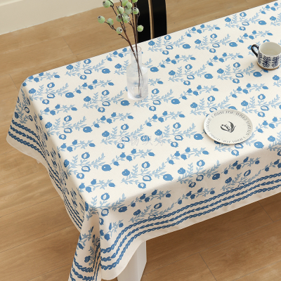 Jacquard Fabric Household Dining Table Decorative Tablecloth Living Room Dining Room Nordic Style Fresh Flower Printing Coffee Table Cover Towel