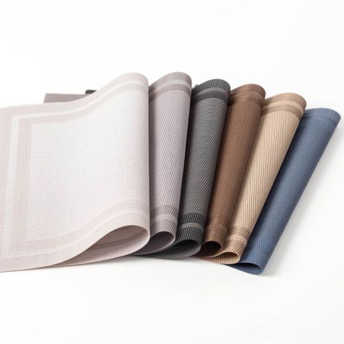 Factory Direct Sale Teslin Meal Western-Style Placemat PVC Woven Insulated Table Mat Bowl Mat Coaster Table Runner