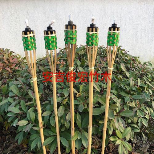 Factory Direct Selling All Kinds of Mixed Color Bamboo Torch Wedding Festival Party Decoration Outdoor Kerosene Lamp 