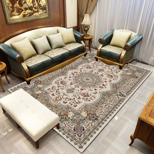 crystal velvet printed european-style living room carpet sofa coffee table blanket absorbent non-slip light luxury floor mat