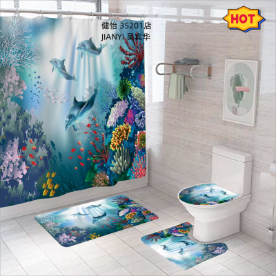 Factory make shower curtains in bathroom water repellent