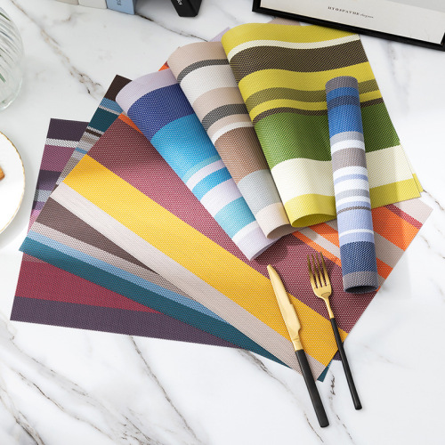 多色彩条PVC餐垫餐桌隔热垫桌垫杯垫北欧家用酒店防水防油西餐垫