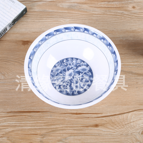 青花瓷图案家用米饭碗斗碗汤碗斗笠碗吃饭碗泡面碗陶瓷碗批发新品