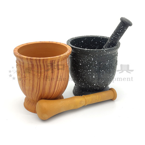 large old-fashioned manual kitchenware garlic masher triturator multi-functional medicinal materials medicine powder grinding mortar jar spice garlic press