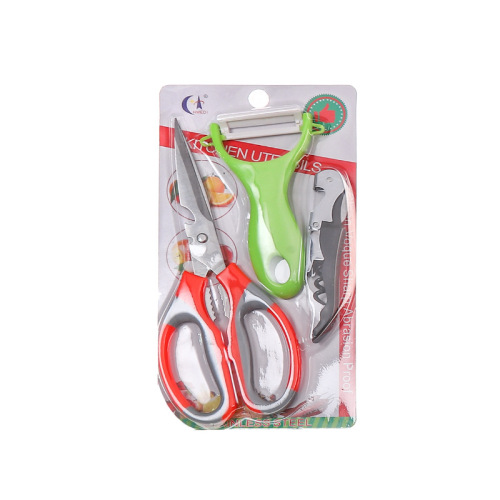 a340-3pc knives three-piece scissors fruit knife ceramic peeler household multi-functional kitchen gift set