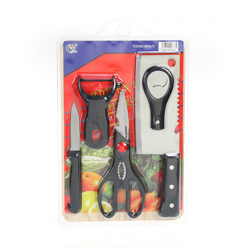 factory direct sales knife cutting board suit kitchen suit kitchen knife scissors fruit knife six-piece set household wooden chopping board