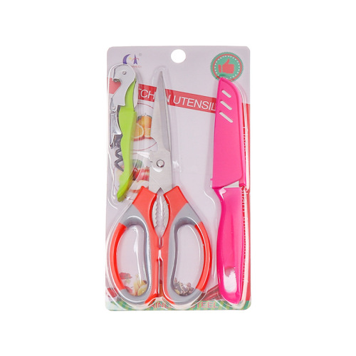 a342-3pc knife three-piece scissors fruit knife haima bottle opener household multi-functional kitchen gift set