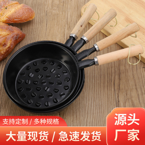new barbecue charcoal multi-specification pot carbon spoon 14cm/16cm barbecue tool carbon spoon cross-border custom barbecue black pot
