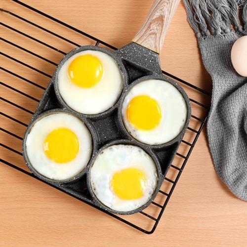 new medical stone four-hole egg frying pan flat non-stick egg dumpling pan breakfast egg hamburger frying pan steak 4-hole