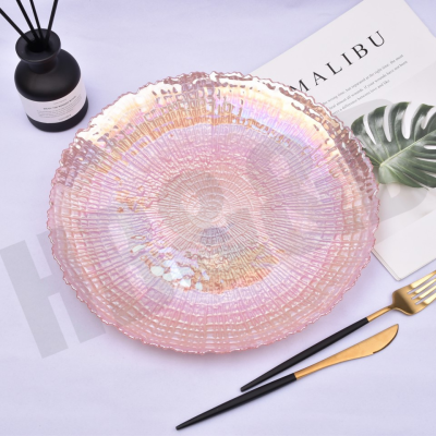 Plate Hotel Wedding Dinner Plate Pollen Spring Glass Plate Fashion Boutique Placemat Plate Fruit Plate