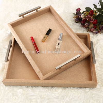 Fashion High-End Jewelry Tray Home Decoration Rectangular Hardware Tray Living Room Creative Decoration