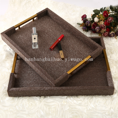 Fashion Boutique Jewelry Tray Home Decoration Rectangular Hardware Tray Living Room Creative Decorations