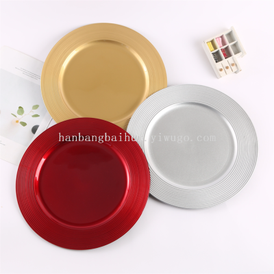 European Plate Hotel Wedding Banquet Placemat Plate Plastic Tray Electroplating Craft Plate Decorative Tray