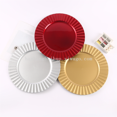 Plate Hotel Wedding Festival Placemat Plate Plastic Tray Electroplating Craft Plate Embossing Art Decorative Tray