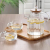 Large Capacity Vertical Pattern Water Pitcher Living Room Transparent Borosilicate Glass Cold Water Bottle BambooTeapot