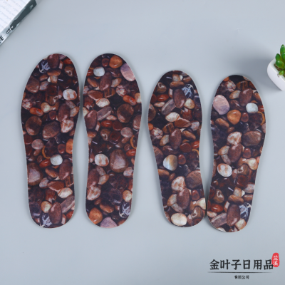 Rubber Texture Simulation Pebble Insole Acupuncture Point Sockliner with Massage Function Foot Decompression Pad Elderly Foot Therapy Insole