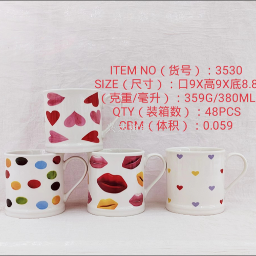 manufacturer ceramics creative personality trend new fashion cup ceramic mold i-shaped cup red heart lips 3530