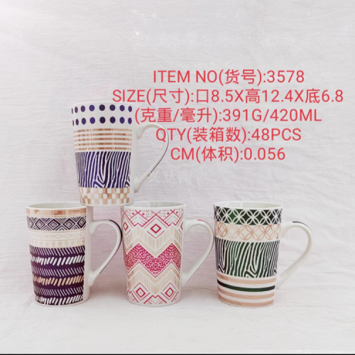 factory direct ceramic creative personalized trend new fashion water cup ceramic high cone cup color line 3578