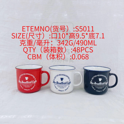 Factory Direct Sales Ceramic Creative Personalized Trend New Fashion Water Cup Series Color Glaze Hand Painted Enamelled Cup S5011