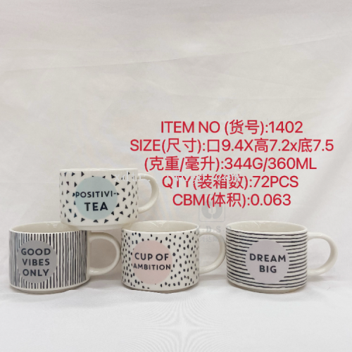 direct selling ceramic creative personalized trend new fashion water cup short doll cup line alphabet water glass 1402
